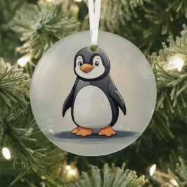 Adorno De Cristal Pingüino adorable