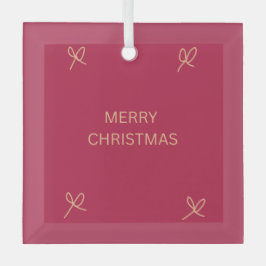 Adorno De Cristal Pink and Cream Illustrated Bow Merry Christmas Mug