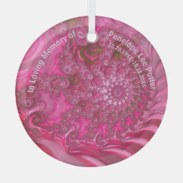 Adorno De Cristal Pink Nautilus Fractal Memorial Suncatcher
