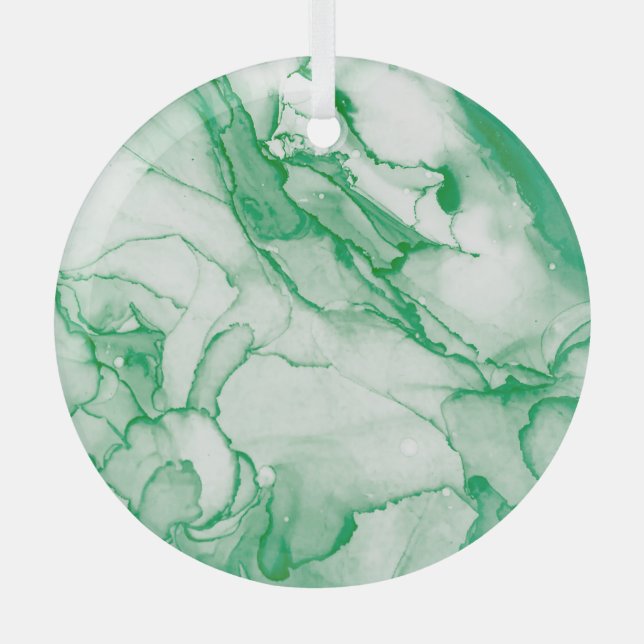 Adorno De Cristal Pintura china con tinta de alcohol de primavera (Anverso)