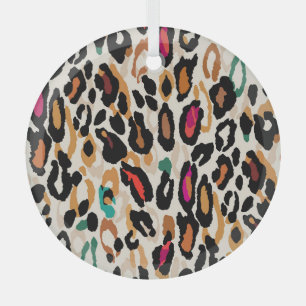 Adorno De Cristal Pinturas de animales vivos de leopardo