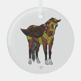 Adorno De Cristal Pippael Halt at X Carousel Pegasus Glass Ornament
