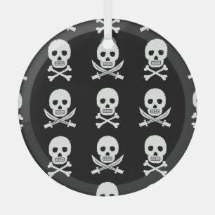 Adorno De Cristal Pirata Skulls Crossbone Seless Pattern