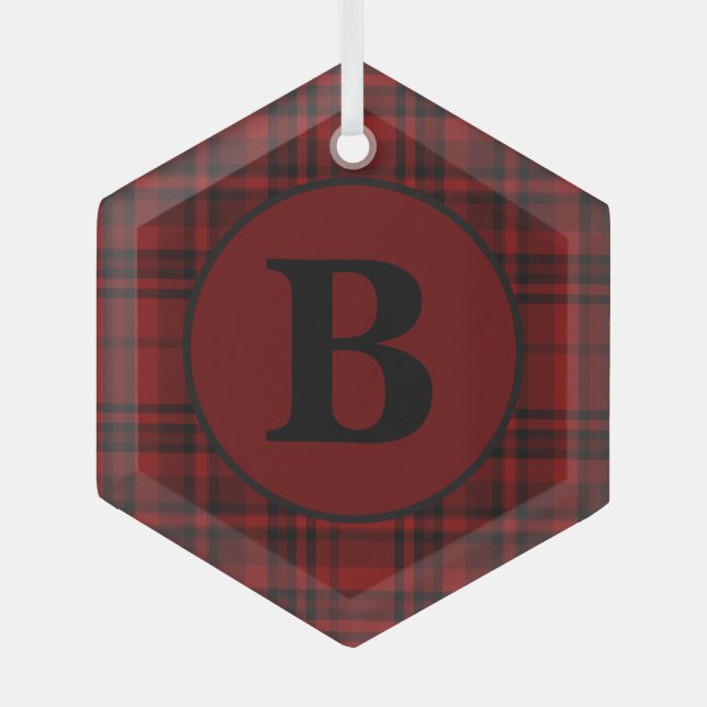 ADORNO DE CRISTAL PLACA COMPROBADA DE GINGHAM ROJA (Anverso)
