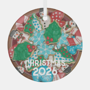 Adorno De Cristal Plato de Galletas de Azúcar de Navidad Decoradas y