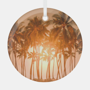 Adorno De Cristal Playa tropical: vista natural panorámica