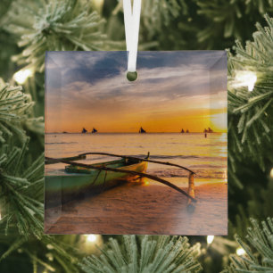 Adorno De Cristal Playas tropicales   Playa Blanca de Boracay