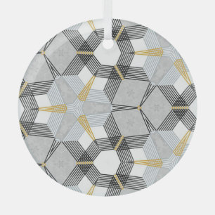 Adorno De Cristal Plaza hexagonal colorida: caleidoscopio geométrico
