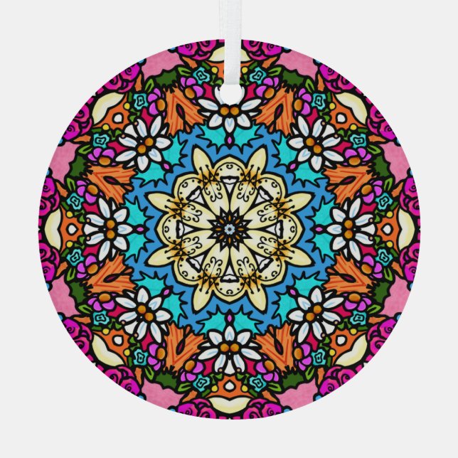 Adorno De Cristal Poder Floral Jardín Groovy (Reverso )