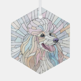 Adorno De Cristal Poodle - arte en mosaico pastel