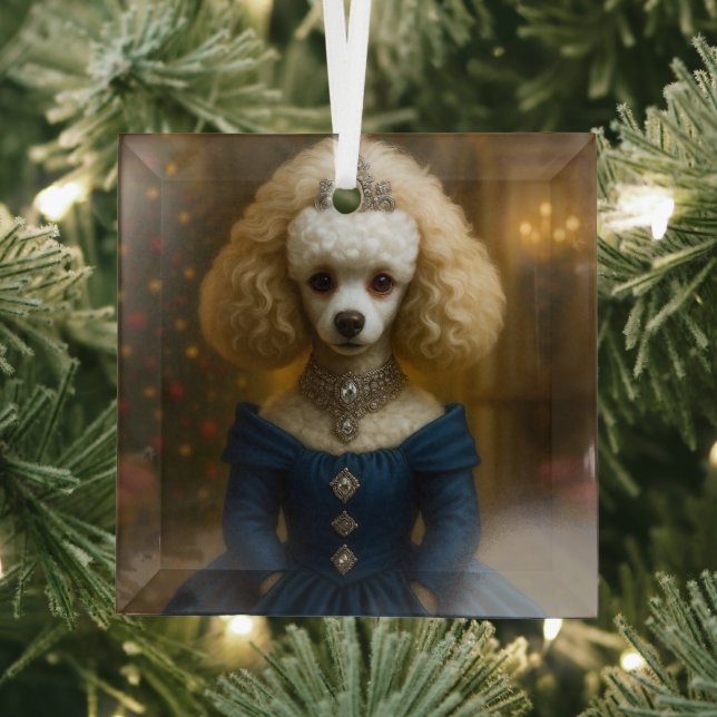 Adorno De Cristal Poodle Holiday  (in situ)