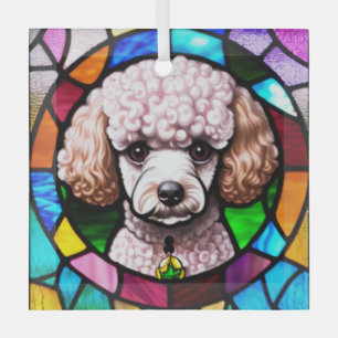 Adorno De Cristal Poodle "Vidrio Manchado"
