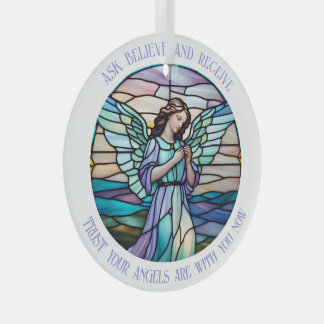 Adorno De Cristal Preguntar, creer, recibir a Angel | Lilac, Aqua St