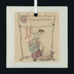 Adorno De Cristal Pretty Vintage Lady<br><div class="desc">vintage art with painting for the nursery rhyme "sing a song of sixpence" illustrated by the english artist walter crane,  with the maid in the garden hanging out the clothes. With writing "the maid was in the garden hanging out the clothes"</div>