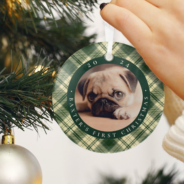 Adorno De Cristal Primer Mascota de Plaid clásico (Subido por el creador)