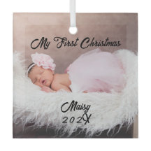 Primer nombre personalizado de Navidad del bebé, f