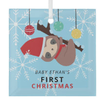 Primera fiesta navideña Kawaii Sloth de Invierno p