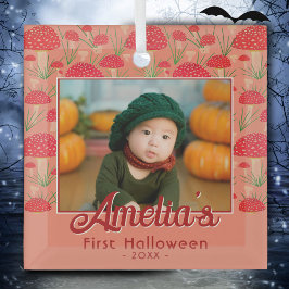 Adorno De Cristal Primera foto de la caída de hongos rojos en Hallow