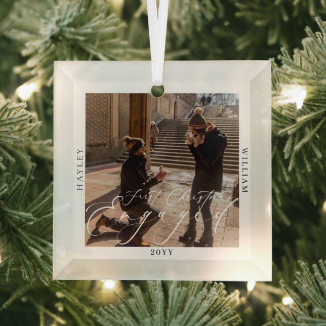 Adorno De Cristal Primera foto de Navidad comprometida (in situ)