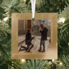 Adorno De Cristal Primera foto Tan de navidad comprometida