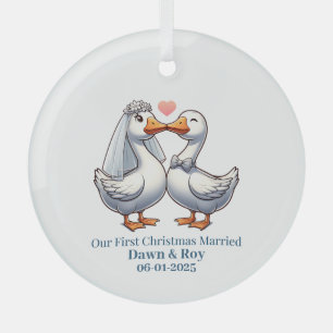 Adorno De Cristal Primera Navidad casados personalizada, regalo pers