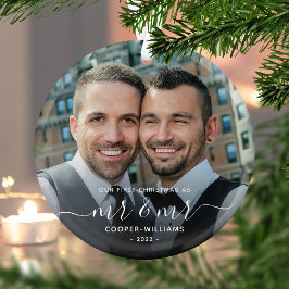 Adorno De Cristal Primera Navidad como Sr. y Sr. LGBTQ Keepsake