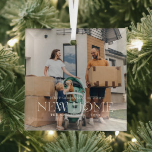 Adorno De Cristal Primera Navidad en Nuestra Nueva Casa Foto