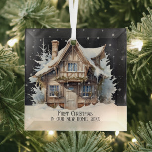 Adorno De Cristal Primera Navidad en nuestro nuevo hogar personaliza