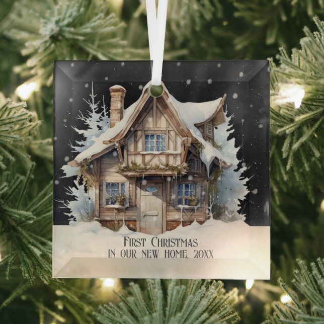 Adorno De Cristal Primera Navidad en nuestro nuevo hogar personaliza (in situ)