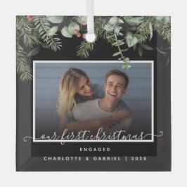 Adorno De Cristal Primera Navidad en una foto de vegetación comprome