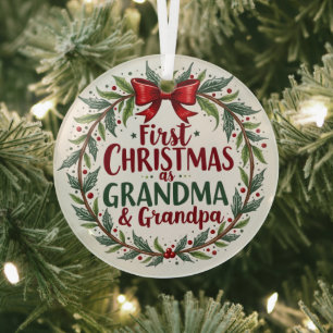 Adorno De Cristal Primera Navidad: Festividad de Abuela y Abuelo