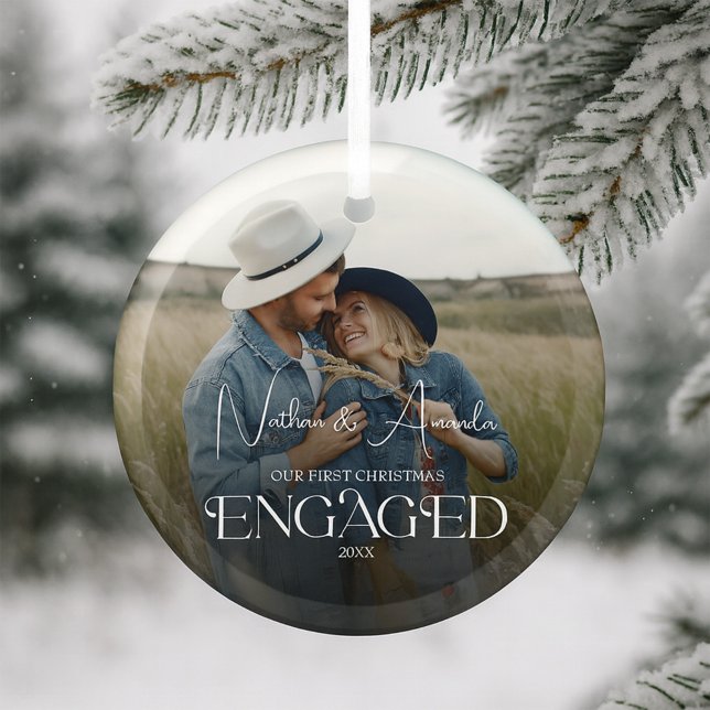 Adorno De Cristal Primera Navidad Keepsake comprometido (Subido por el creador)