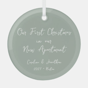 Adorno De Cristal Primera Navidad Personalizada en Nuevo Apartamento