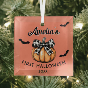 Adorno De Cristal Primeras bats de calabaza para Halloween