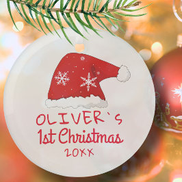 Adorno De Cristal Primeras copas de nieve de Sombrero Santa de Navid