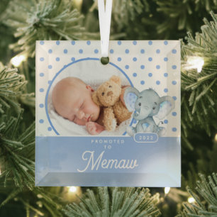 Adorno De Cristal Promocionado a Memaw Baby Photo