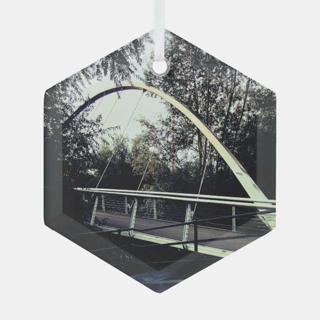Adorno De Cristal Puente blanco (Anverso)