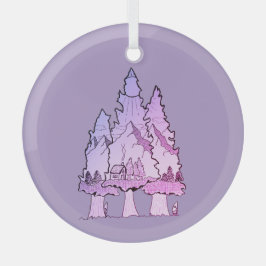 Adorno De Cristal Purple Pines
