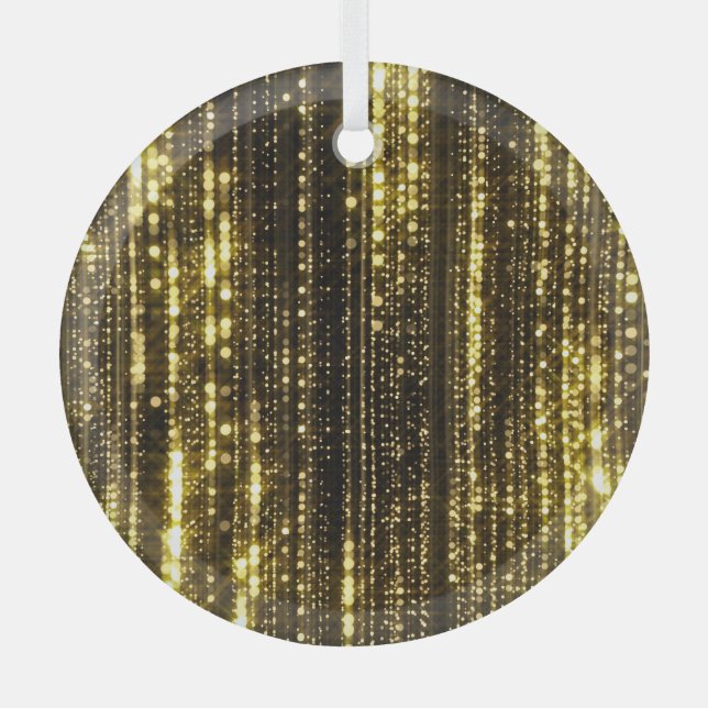 Adorno De Cristal Purpurina dorado: fondo de partículas bokeh (Anverso)