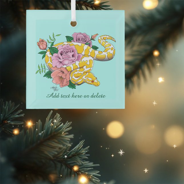 Adorno De Cristal Python albino blanco amarillo (Subido por el creador)