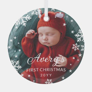 Adorno De Cristal Quebrantadas y estrellas de Navidades de bebé