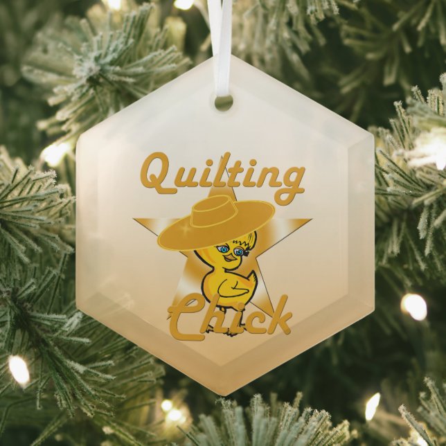 Adorno De Cristal Quilting Chick #10 (in situ)