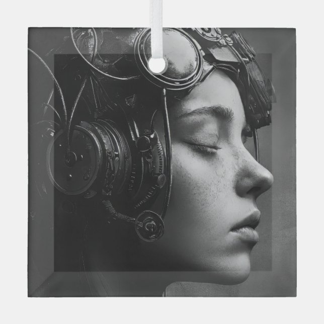 Adorno De Cristal Quirky Steampunk Mujer (Anverso)