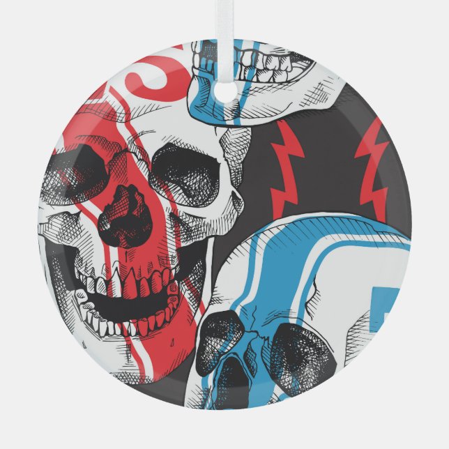 Adorno De Cristal Racer Skull: Rebelión sin foco. (Anverso)