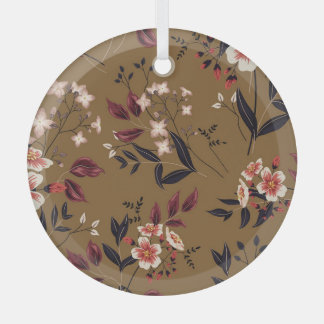 Adorno De Cristal Rama de flores rosadas, composición abstracta.