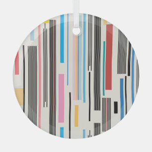 Adorno De Cristal Rayas coloridas: mezcla de patrones gráficos
