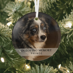 Adorno De Cristal Recuerdo de Foto de Mascota de Perro Simple en Mem