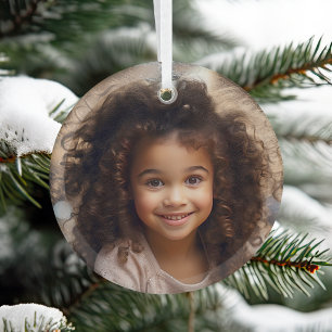 Adorno De Cristal Recuerdo de Navidad simple foto del niño