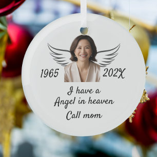 Adorno De Cristal Recuerdo personalizado de Navidad en memoria de un