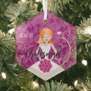 Adorno De Cristal Redhead Bridesmaid Te Prefiere Colores